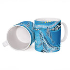 Aboriginal Ocean Whale Ceramic Mug Dot Art Dreamtime Style