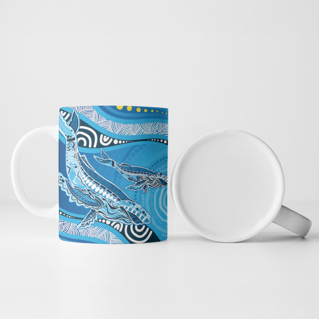 Aboriginal Ocean Whale Ceramic Mug Dot Art Dreamtime Style