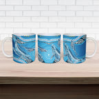 Aboriginal Ocean Whale Ceramic Mug Dot Art Dreamtime Style