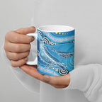 Aboriginal Ocean Whale Ceramic Mug Dot Art Dreamtime Style