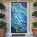 Aboriginal Ocean Whale Door Cover Dot Art Dreamtime Style