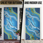 Aboriginal Ocean Whale Door Cover Dot Art Dreamtime Style