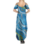 Aboriginal Ocean Whale Family Matching Summer Maxi Dress and Hawaiian Shirt Dot Art Dreamtime Style