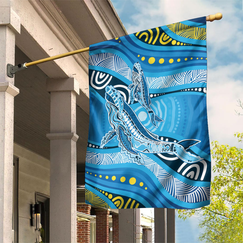 Aboriginal Ocean Whale Garden Flag Dot Art Dreamtime Style