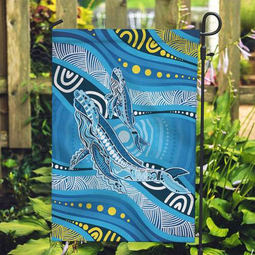 Aboriginal Ocean Whale Garden Flag Dot Art Dreamtime Style