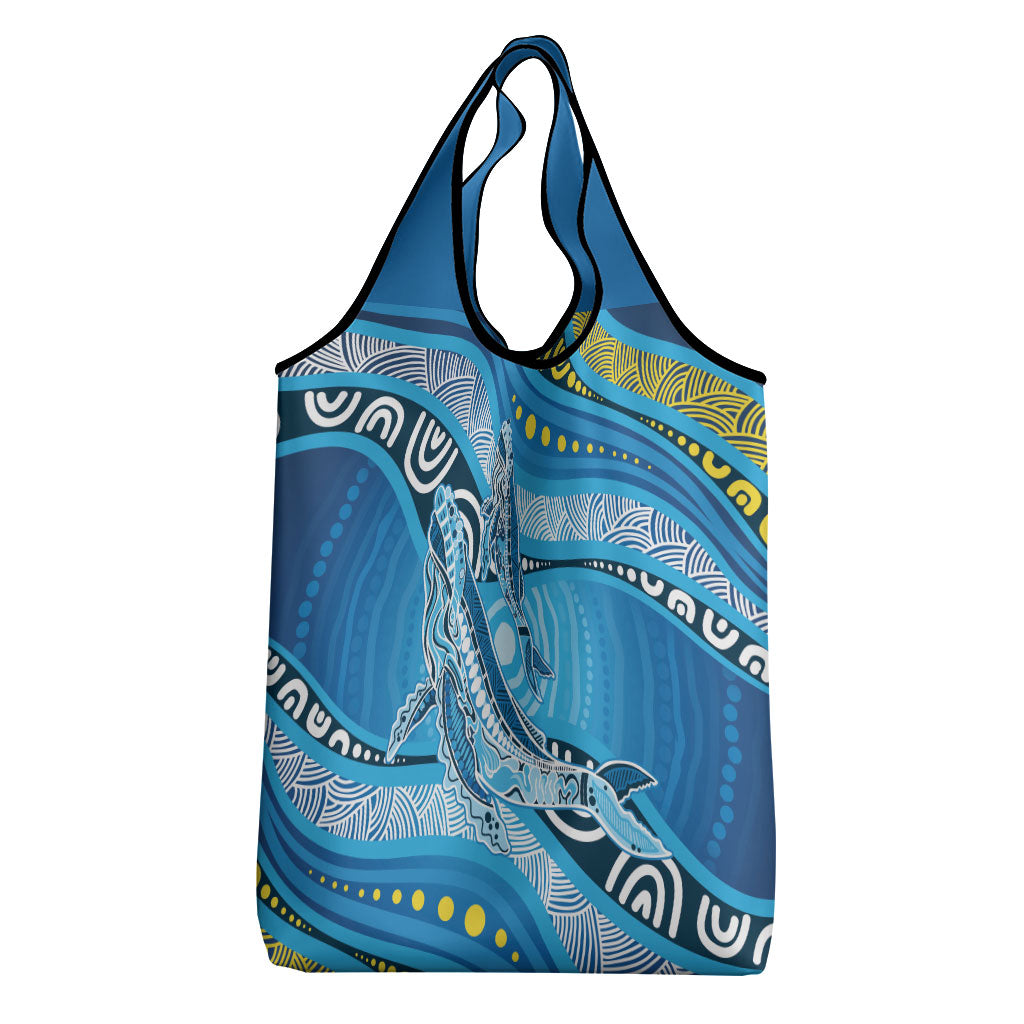 Aboriginal Ocean Whale Grocery Bag Dot Art Dreamtime Style