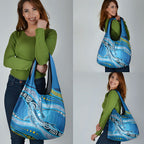 Aboriginal Ocean Whale Grocery Bag Dot Art Dreamtime Style