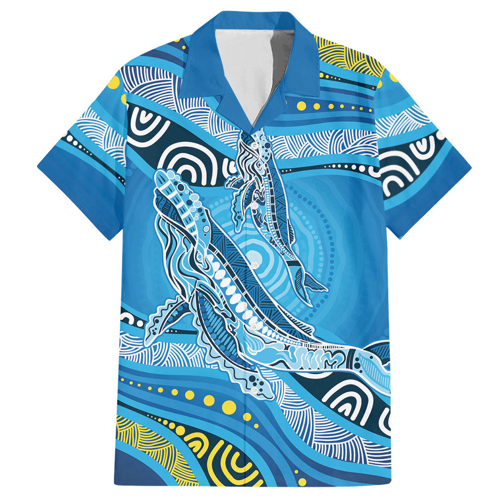 Aboriginal Ocean Whale Hawaiian Shirt Dot Art Dreamtime Style
