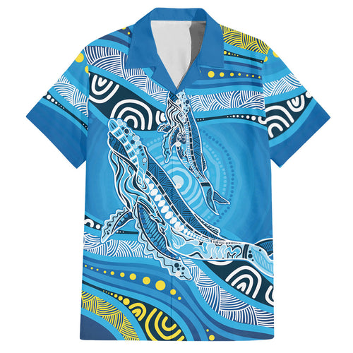 Aboriginal Ocean Whale Hawaiian Shirt Dot Art Dreamtime Style
