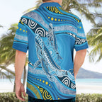 Aboriginal Ocean Whale Hawaiian Shirt Dot Art Dreamtime Style