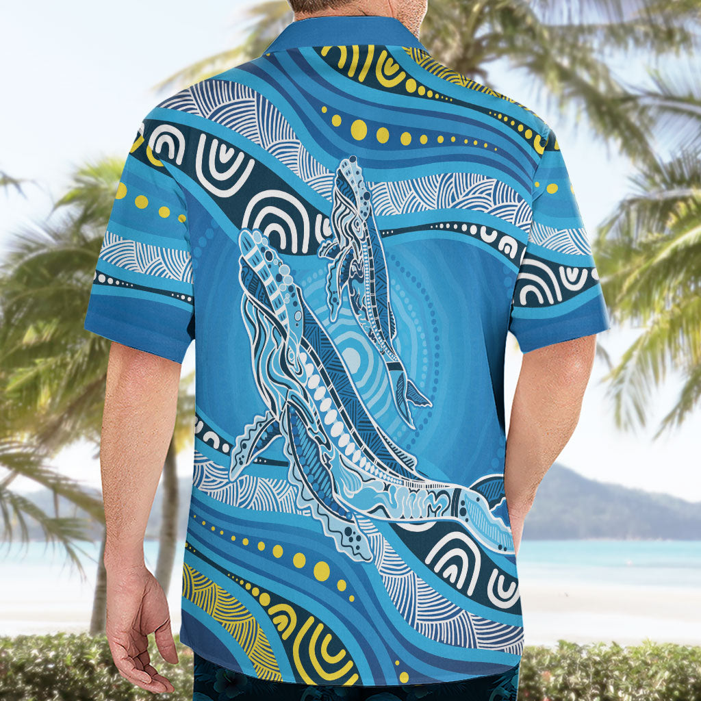 Aboriginal Ocean Whale Hawaiian Shirt Dot Art Dreamtime Style
