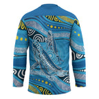 Aboriginal Ocean Whale Hockey Jersey Dot Art Dreamtime Style
