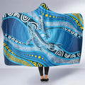 Aboriginal Ocean Whale Hooded Blanket Dot Art Dreamtime Style