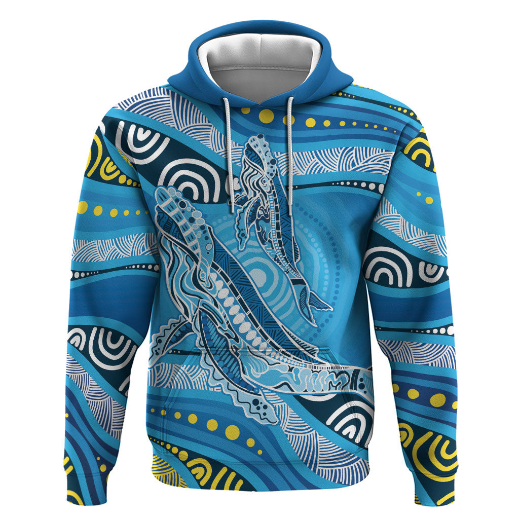 Aboriginal Ocean Whale Hoodie Dot Art Dreamtime Style
