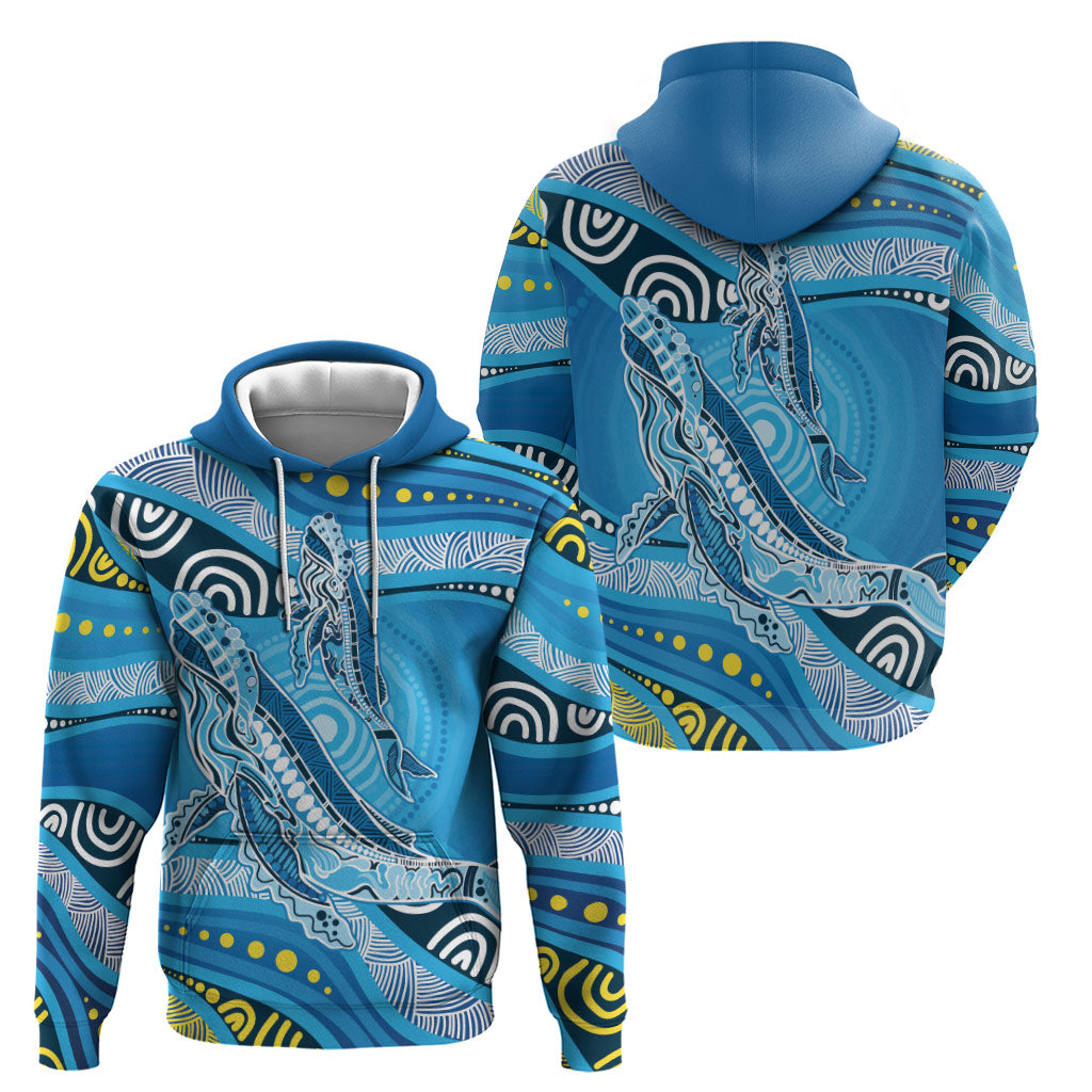 Aboriginal Ocean Whale Hoodie Dot Art Dreamtime Style