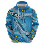 Aboriginal Ocean Whale Hoodie Dot Art Dreamtime Style