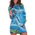 Aboriginal Ocean Whale Hoodie Dress Dot Art Dreamtime Style