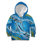 Aboriginal Ocean Whale Kid Hoodie Dot Art Dreamtime Style