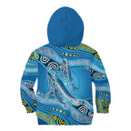 Aboriginal Ocean Whale Kid Hoodie Dot Art Dreamtime Style