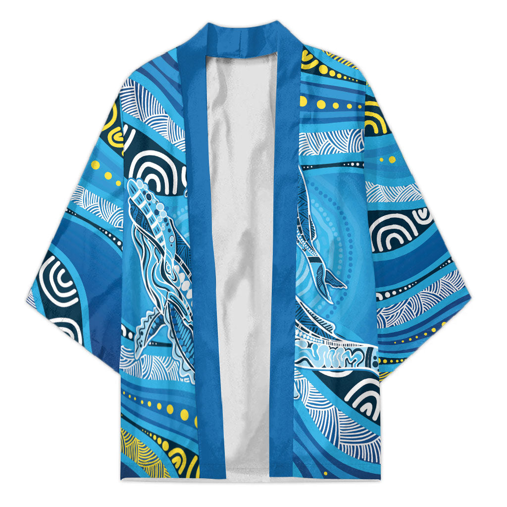 Aboriginal Ocean Whale Kimono Dot Art Dreamtime Style