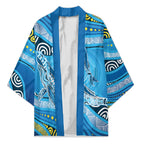 Aboriginal Ocean Whale Kimono Dot Art Dreamtime Style