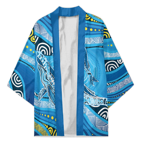 Aboriginal Ocean Whale Kimono Dot Art Dreamtime Style