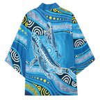 Aboriginal Ocean Whale Kimono Dot Art Dreamtime Style