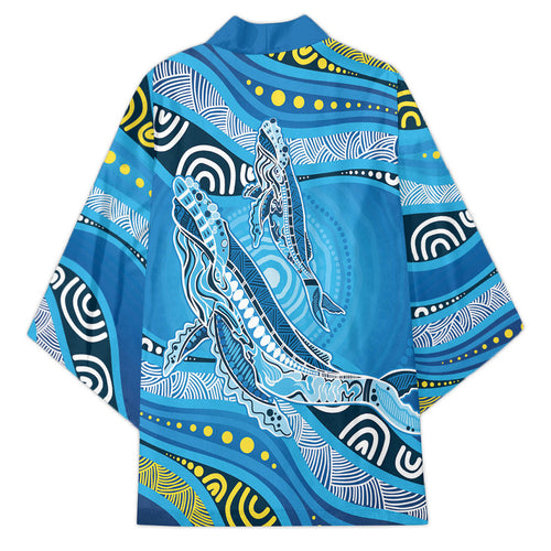 Aboriginal Ocean Whale Kimono Dot Art Dreamtime Style