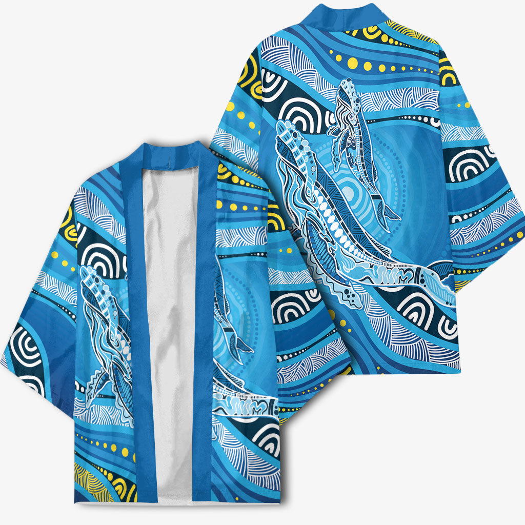 Aboriginal Ocean Whale Kimono Dot Art Dreamtime Style