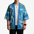 Aboriginal Ocean Whale Kimono Dot Art Dreamtime Style