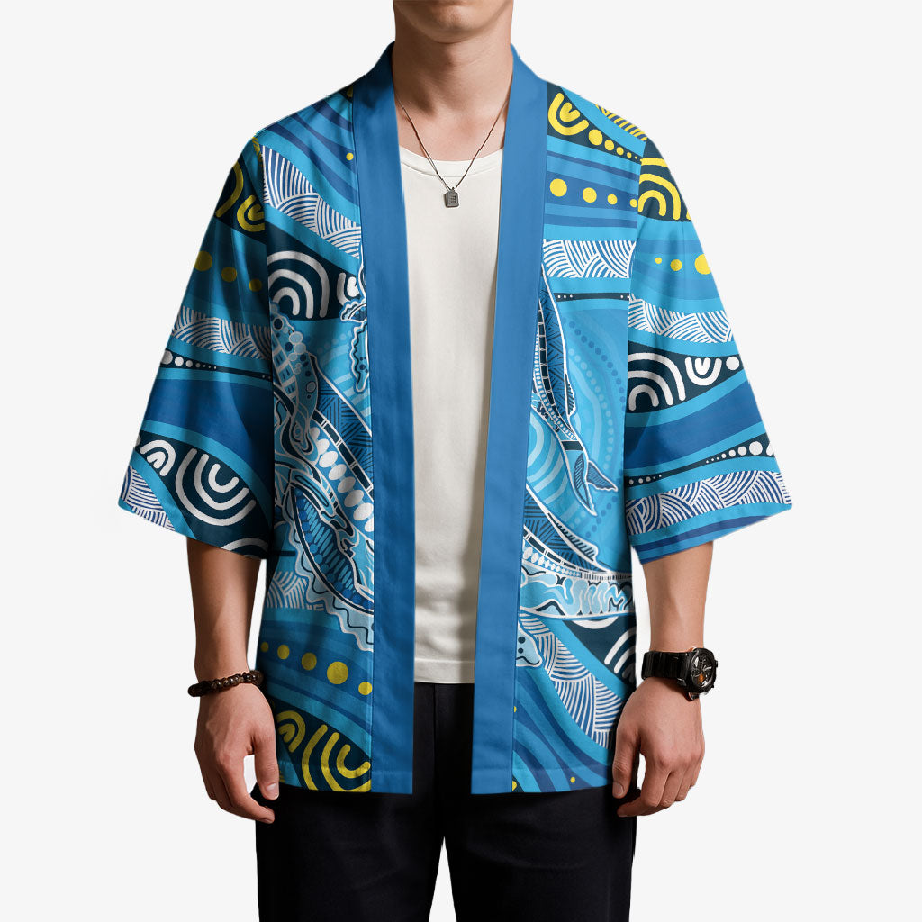 Aboriginal Ocean Whale Kimono Dot Art Dreamtime Style