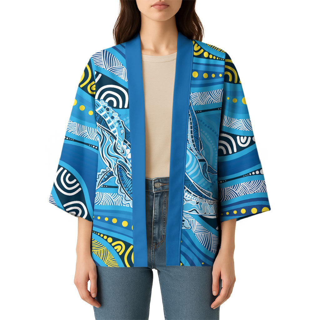 Aboriginal Ocean Whale Kimono Dot Art Dreamtime Style