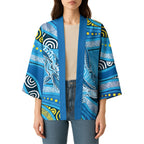 Aboriginal Ocean Whale Kimono Dot Art Dreamtime Style