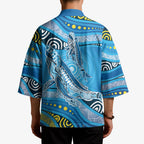 Aboriginal Ocean Whale Kimono Dot Art Dreamtime Style