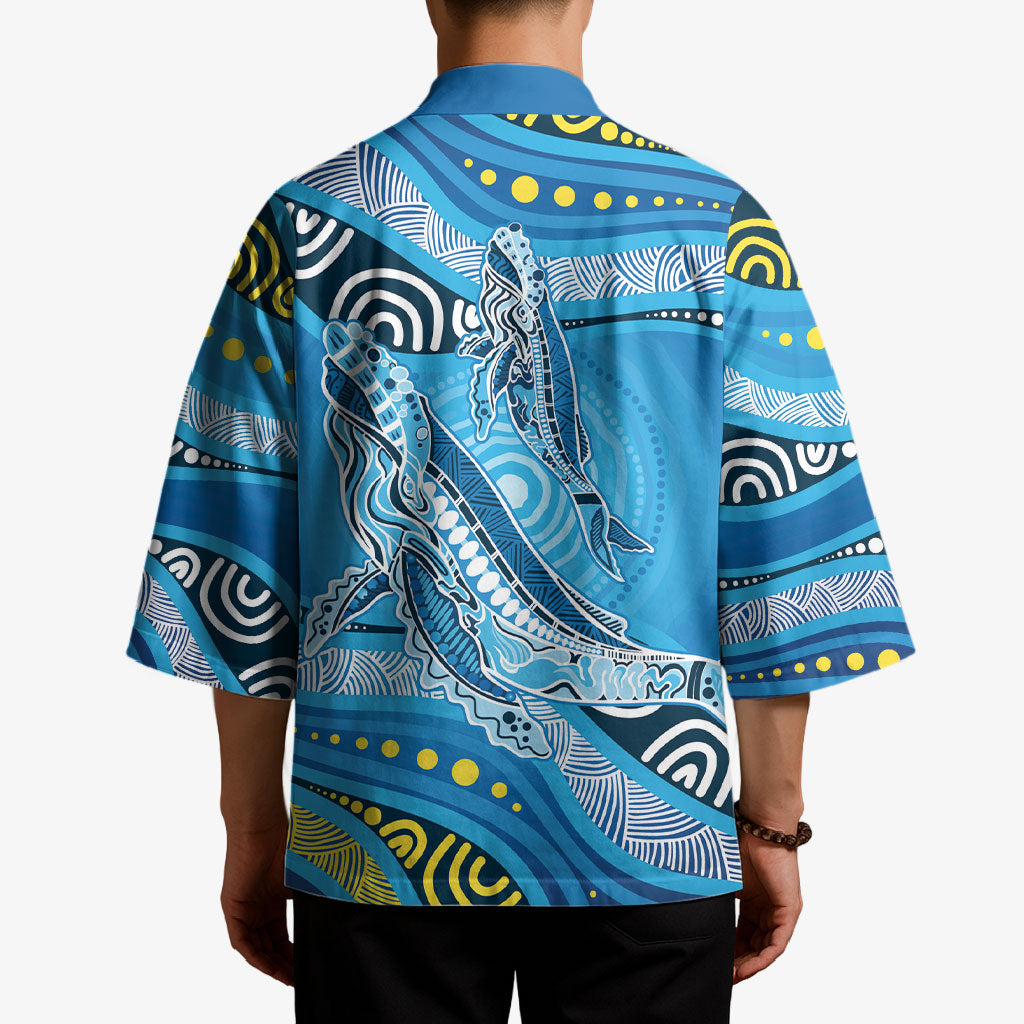 Aboriginal Ocean Whale Kimono Dot Art Dreamtime Style
