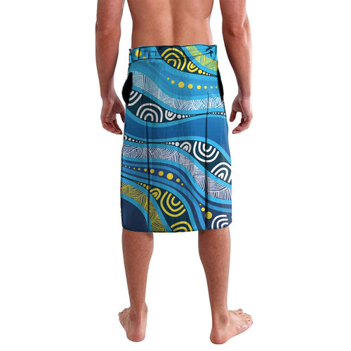 Aboriginal Ocean Whale Lavalava Dot Art Dreamtime Style