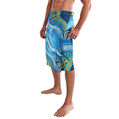 Aboriginal Ocean Whale Lavalava Dot Art Dreamtime Style