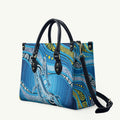 Aboriginal Ocean Whale Leather Bag Dot Art Dreamtime Style