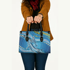 Aboriginal Ocean Whale Leather Bag Dot Art Dreamtime Style