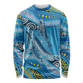 Aboriginal Ocean Whale Long Sleeve Shirt Dot Art Dreamtime Style