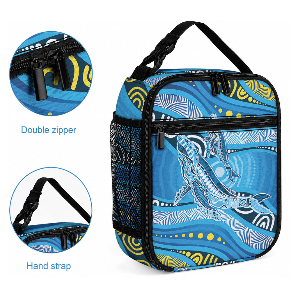 Aboriginal Ocean Whale Lunch Bag Dot Art Dreamtime Style