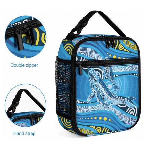 Aboriginal Ocean Whale Lunch Bag Dot Art Dreamtime Style