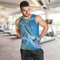 Aboriginal Ocean Whale Men Tank Top Dot Art Dreamtime Style