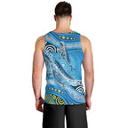 Aboriginal Ocean Whale Men Tank Top Dot Art Dreamtime Style