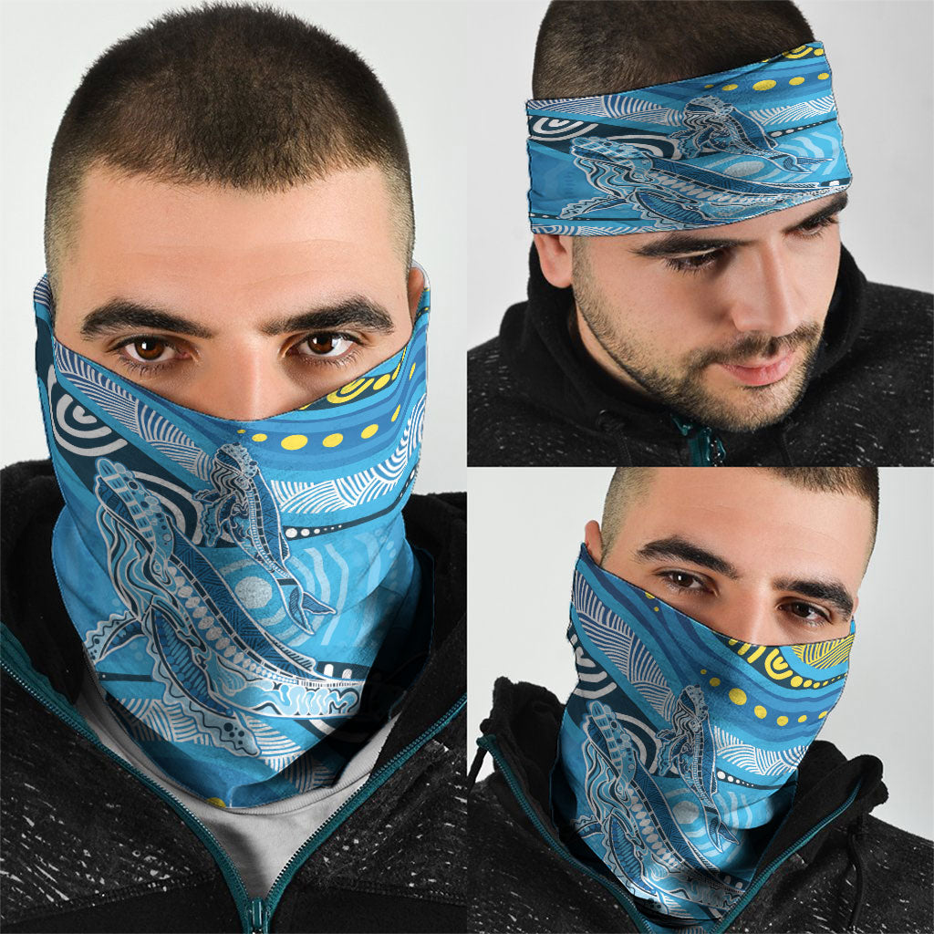 Aboriginal Ocean Whale Neck Gaiter Dot Art Dreamtime Style