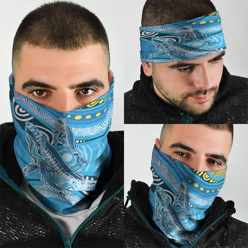 Aboriginal Ocean Whale Neck Gaiter Dot Art Dreamtime Style