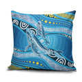 Aboriginal Ocean Whale Pillow Cover Dot Art Dreamtime Style