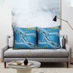Aboriginal Ocean Whale Pillow Cover Dot Art Dreamtime Style