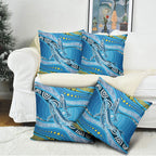 Aboriginal Ocean Whale Pillow Cover Dot Art Dreamtime Style
