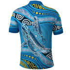 Aboriginal Ocean Whale Polo Shirt Dot Art Dreamtime Style